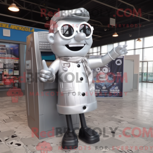 Silver Phone mascot costume...