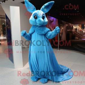 Sky Blue Wild Rabbit maskot...