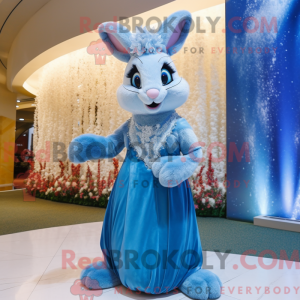 Sky Blue Wild Rabbit maskot...