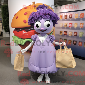 Lavender Hamburger mascot...
