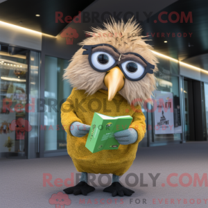 Gull Kiwi-maskotdraktfigur...