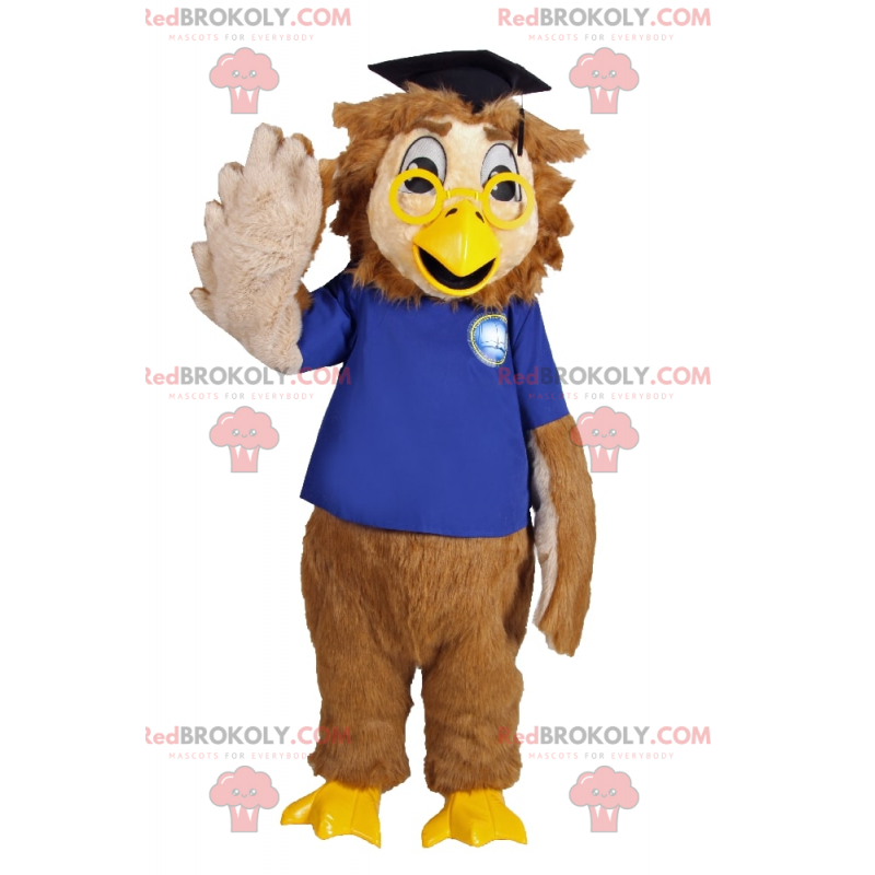 Uilen mascotte diploma met gele glazen - Redbrokoly.com