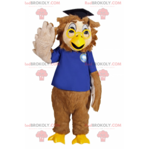 Diploma di mascotte di gufi con occhiali gialli - Redbrokoly.com