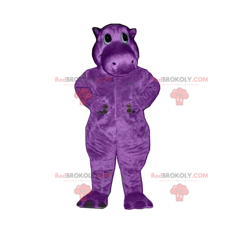 Mascotte di ippopotamo viola - Redbrokoly.com