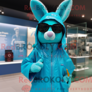 Turkis kanin maskot kostume...