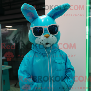 Turkis kanin maskot kostume...