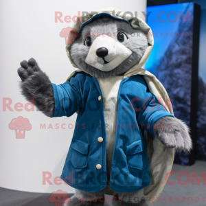 Blue Badger mascot costume...