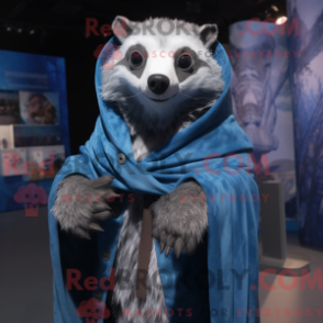 Fantasia de mascote de texugo azul com parca e xales - Mascotes Texugo - REBROKO_269294 - RedBrokoly.com