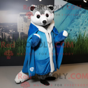 Blue Badger mascot costume...