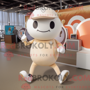 Cream Soccer Ball maskot...