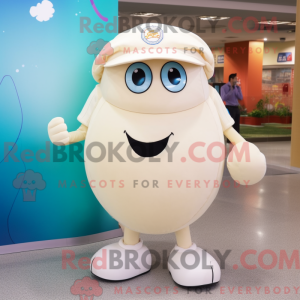 Cream Soccer Ball mascot...
