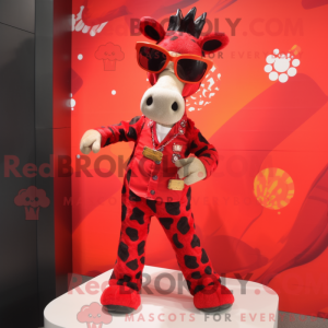 Rote Giraffe Maskottchen...