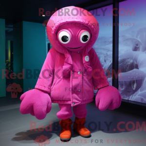 Magenta Octopus maskot...