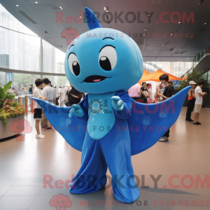Blue Manta Ray maskot...