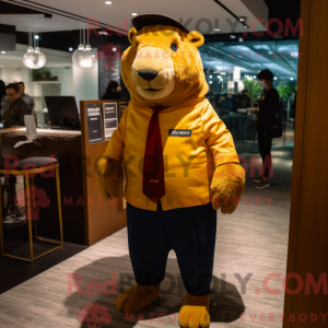 Guld Capybara maskot...