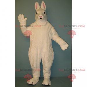 Hvit kaninmaskot med små ører - Redbrokoly.com