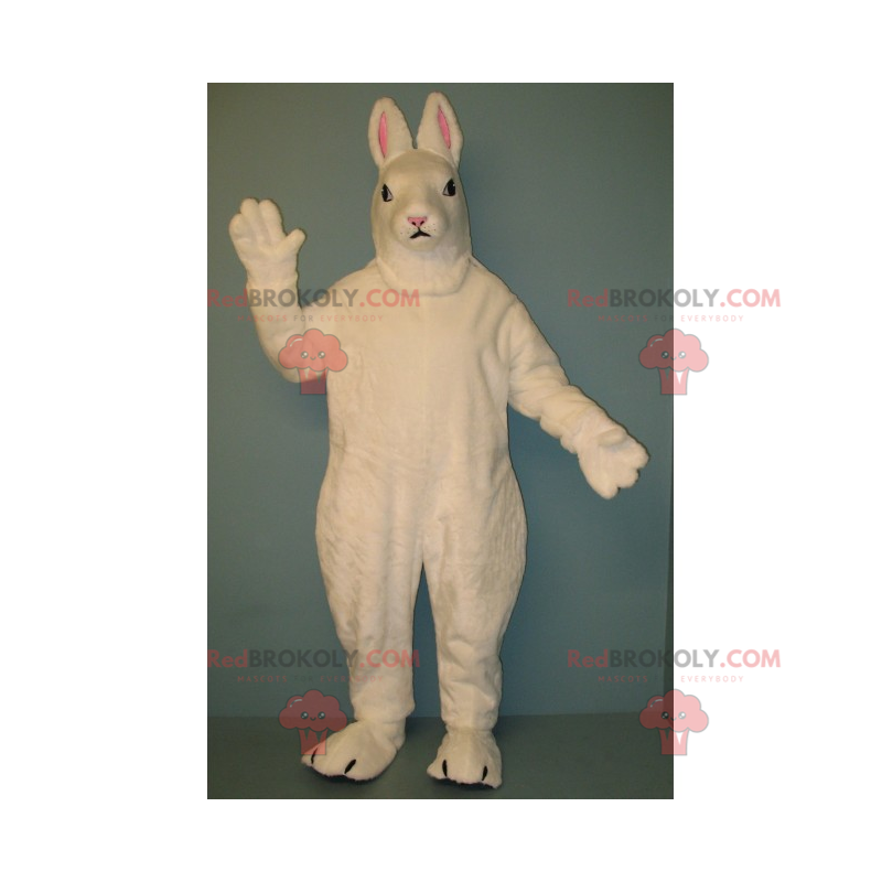 Biały królik maskotka z małymi uszami - Redbrokoly.com Biały królik maskotka z małymi uszami - Redbrokoly.com