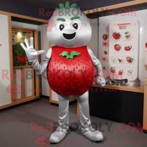 Sølv Strawberry maskot...