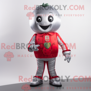 Máscara de morango única com características drásticas com um jakke e cinto - Mascotes de morango - RedBrokoly.com