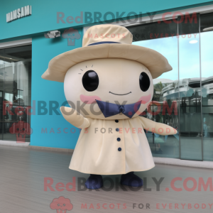 Beige Whale maskot kostume...