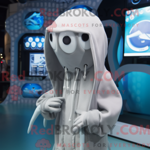 Silver Squid mascot costume...