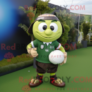 Olive Rugby Ball mascot...