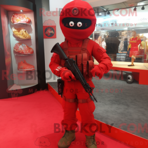 Rød Para Commando máscara...