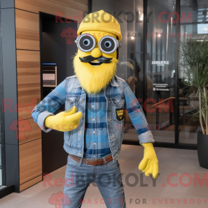 Gul Momentum maskot kostume...
