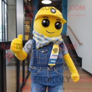 Gul Momentum maskot kostume...