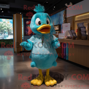 Turkis Duck maskot kostume...