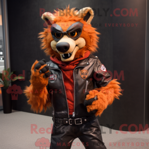 Orange hyæne maskot kostume...