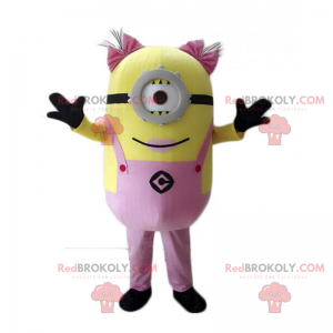 Mascotte Minion - Fille avec couettes - Redbrokoly.com