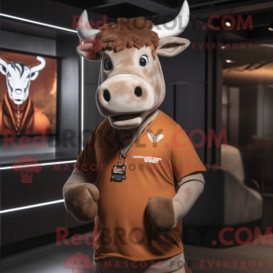 Brun Zebu maskot kostume...