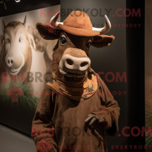Brun Zebu-maskotdraktfigur...