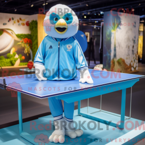 Himmelblå bordtennisbord...