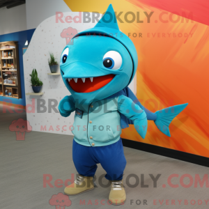 Turkis sværdfisk maskot...