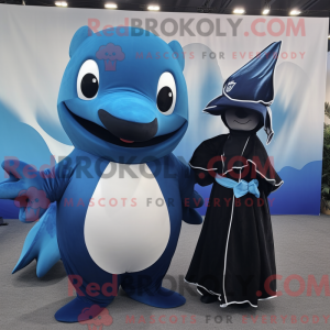 Blauwe orka-mascottekostuum...
