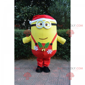 Mascota de Minion en traje de Navidad - Redbrokoly.com