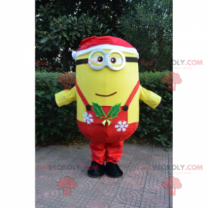Minion mascot in Christmas outfit - Redbrokoly.com