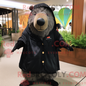 Sort Capybara maskot...
