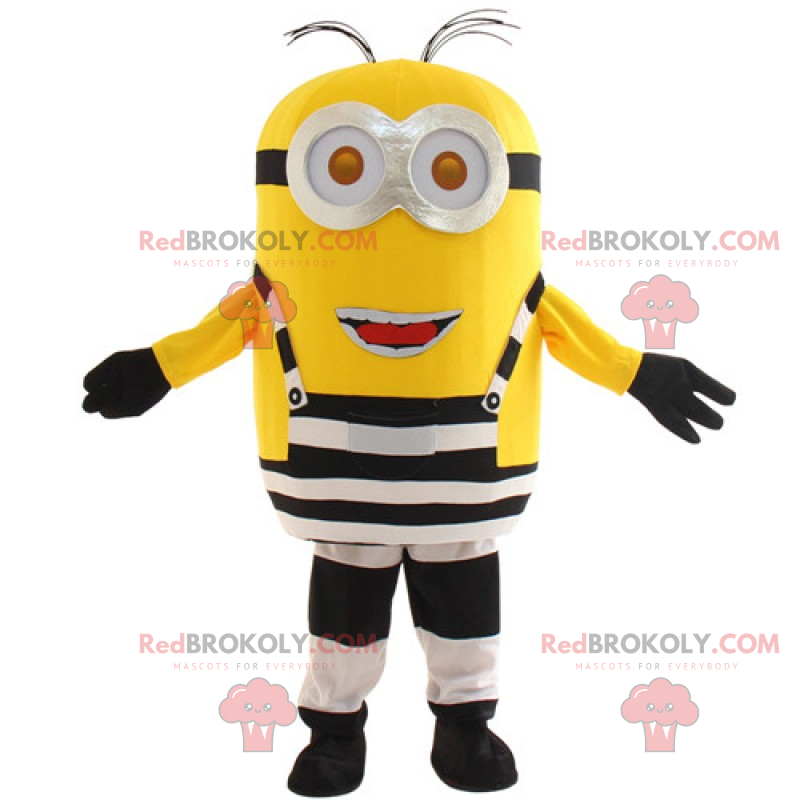Minion mascot in prisoner outfit - Kevin - Redbrokoly.com