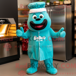 Teal Bbq Ribs mascot...