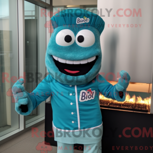 Teal Bbq Ribs Maskottchen...