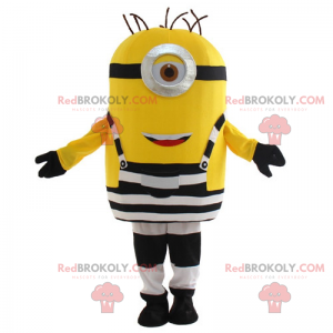 Mascotte Minion en tenue de prisonnier - Stuart souriant -