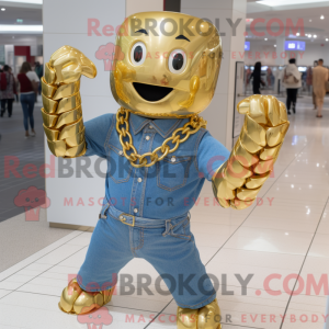 Gold Armband maskot kostym...
