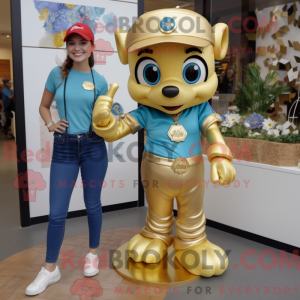Gold Armband maskot kostym...
