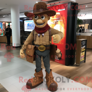 Brun Cowboy maskot kostume...