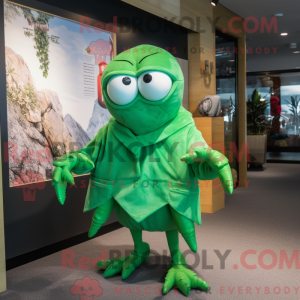 Groene krab mascottekostuum...