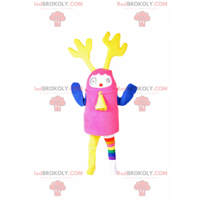 Mascotte multicolore con orecchie di renna - Redbrokoly.com