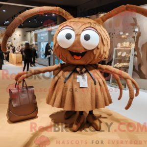 Brun Spider maskot kostume...